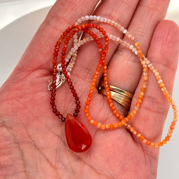 Lusciously Red Mexican Fire Opal Necklace