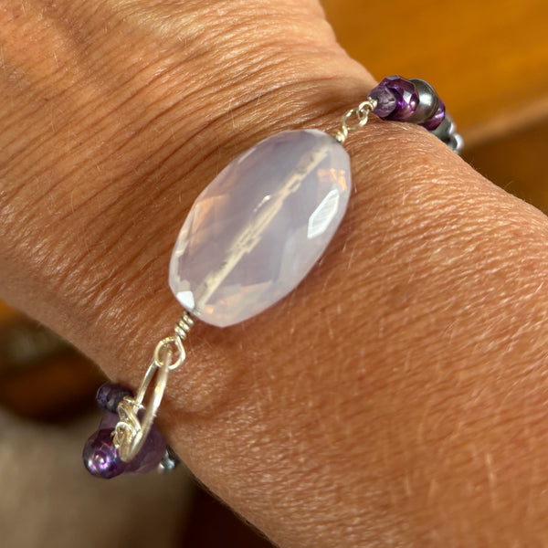 Mexican Lavender Love Opal Bracelet