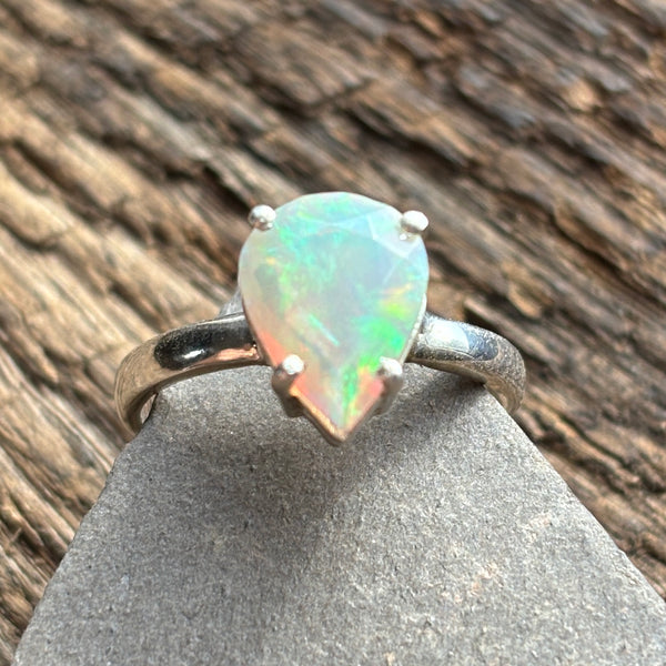 Drop of Dew Ethiopian Opal Sterling Silver Ring