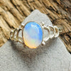 Half Circles with Silver Ethiopian Opal Ring