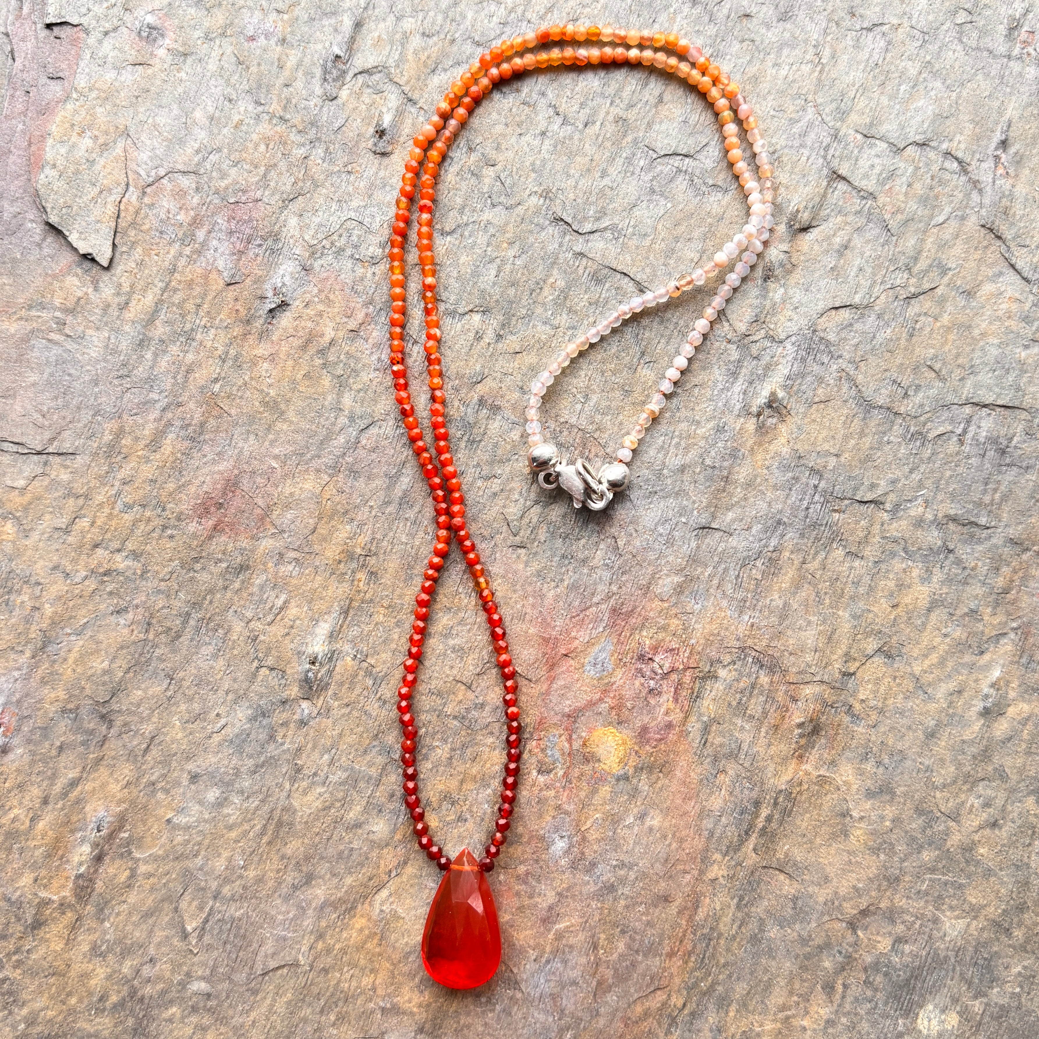 Lusciously Red Mexican Fire Opal Necklace