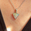 White Triangle Boulder Opal Necklace