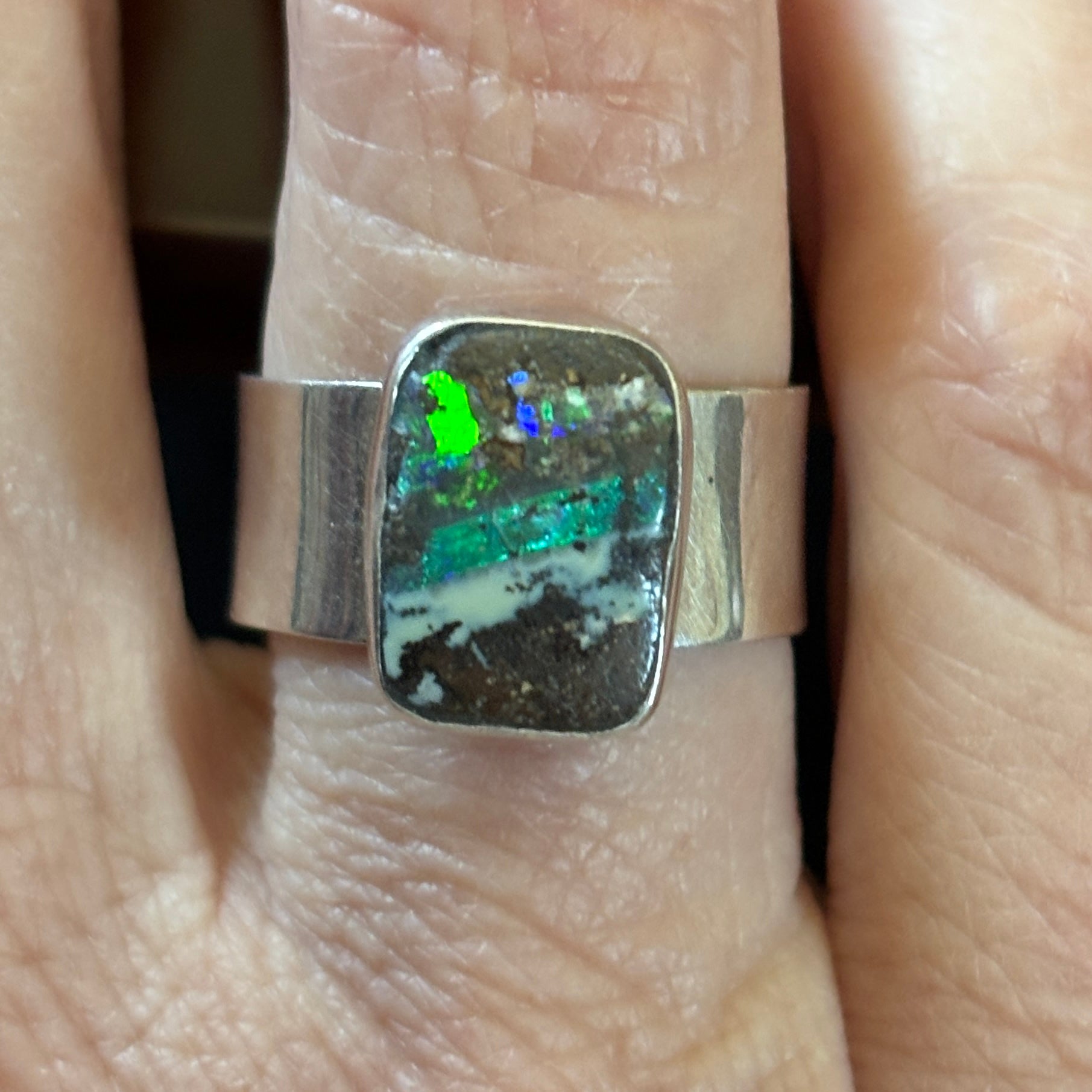 Layers of Light Opal Ring