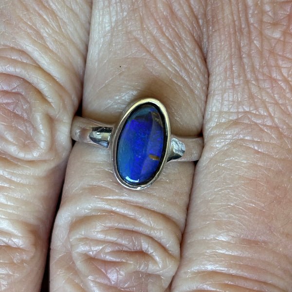 Feel the Blue Australian Opal Ring