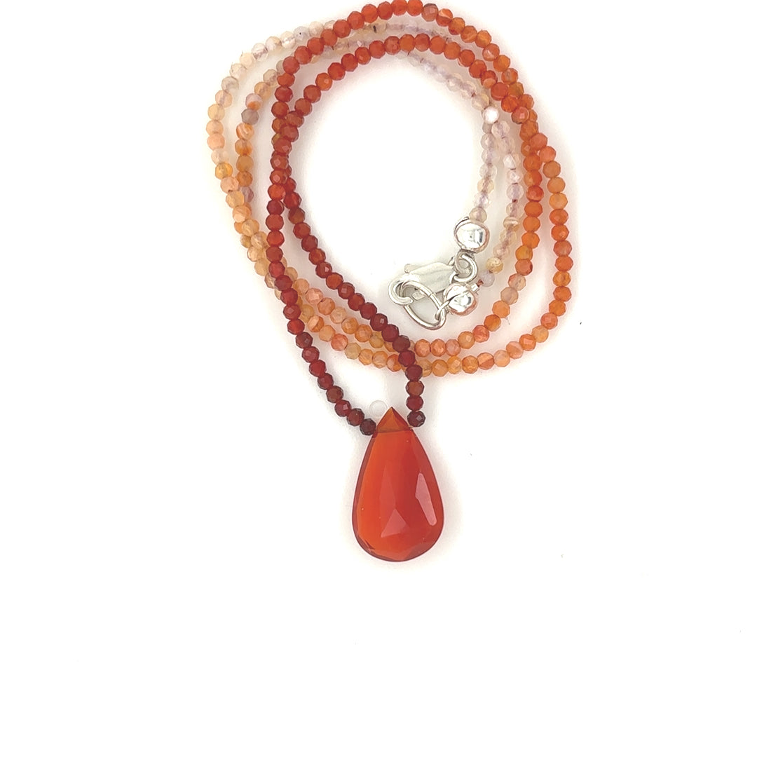 Lusciously Red Mexican Fire Opal Necklace