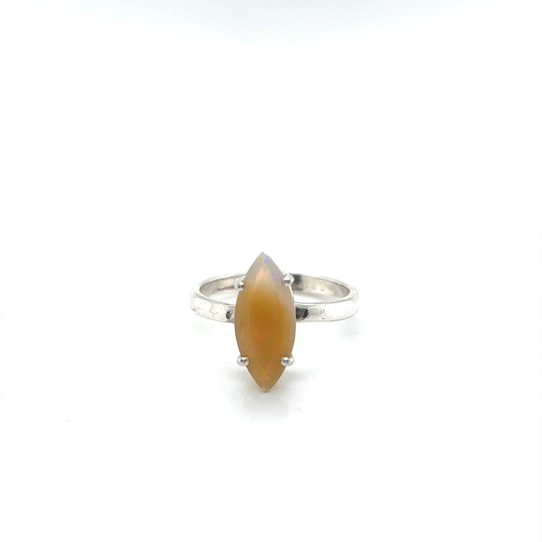 Show-Off Marquise Ethiopian Opal Sterling Silver Ring